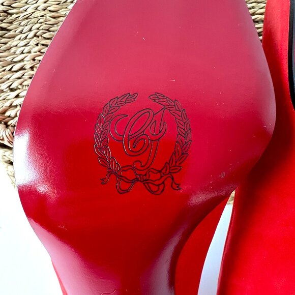 Vintage Charles Jourdan Paris Red Suede Heels, Size 8, Never Worn, EC! - Picture 14 of 14